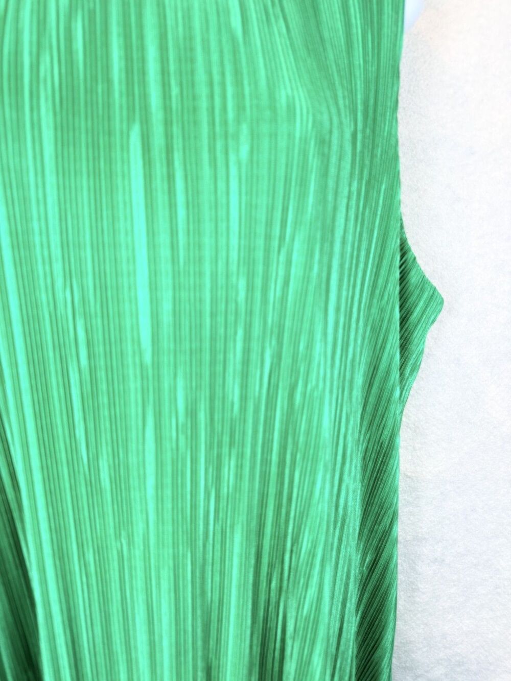 Anne Klein Plisse Pleated Trapeze Dress XL Clover Green Sleeveless NWT $99 Midi - Picture 2 of 13